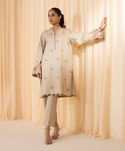 2 Piece - Embroidered Cambric Suit