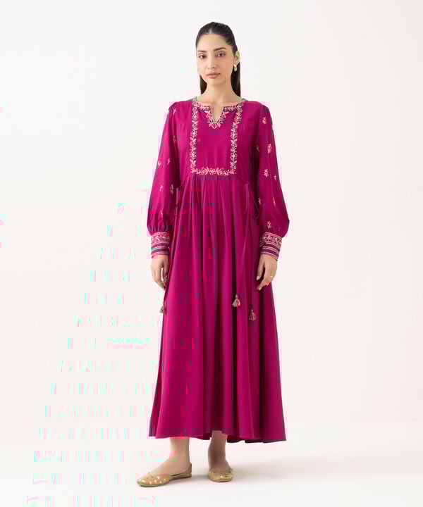 Embroidered Viscose Marina Dress