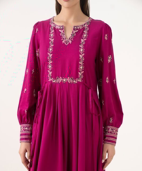 Embroidered Viscose Marina Dress