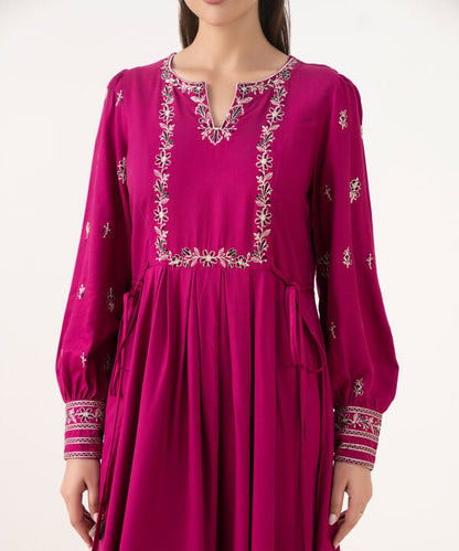 Embroidered Viscose Marina Dress