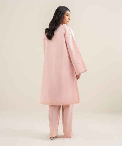 2 Piece - Embroidered Cotton Net Suit
