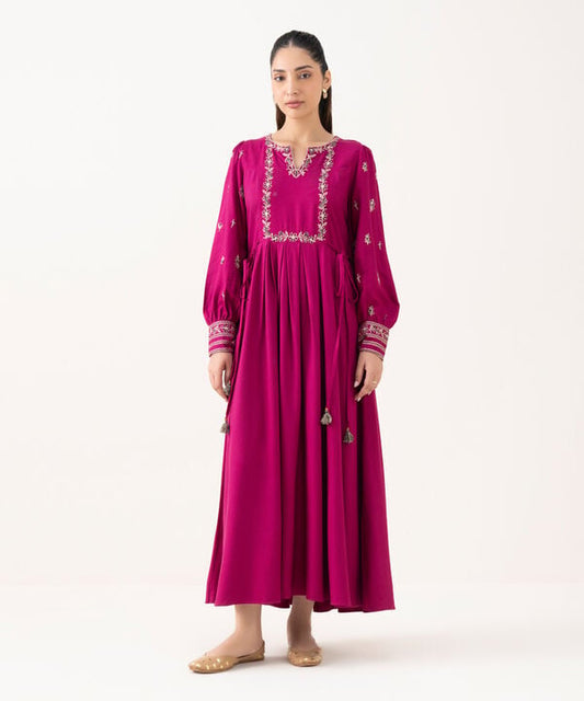 Embroidered Cambric Flared Shirt