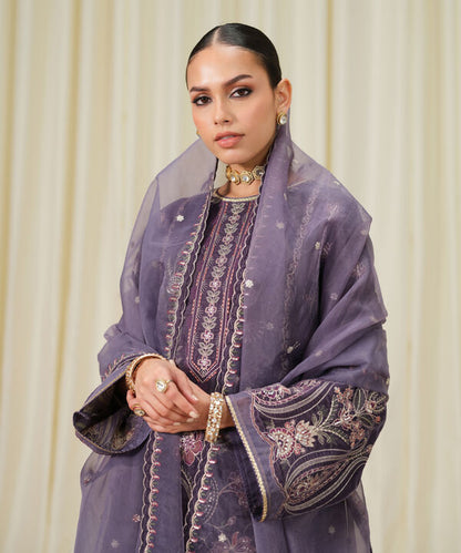 3 Piece - Embroidered Velvet Suit