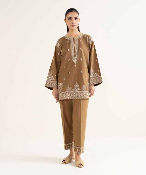 Embroidered Khaddar Shirt