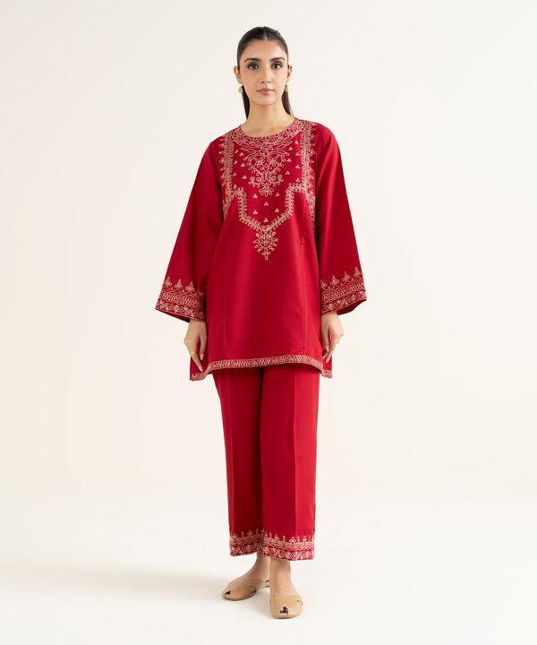Embroidered Khaddar Shirt
