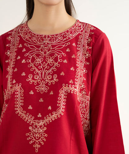 Embroidered Khaddar Shirt