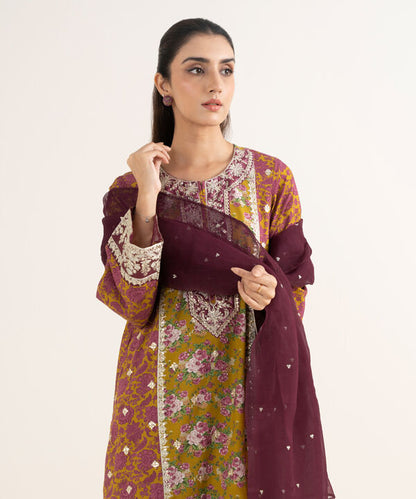 3 Piece - Embroidered Viscose Suit