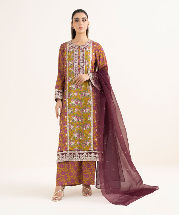 3 Piece - Embroidered Viscose Suit
