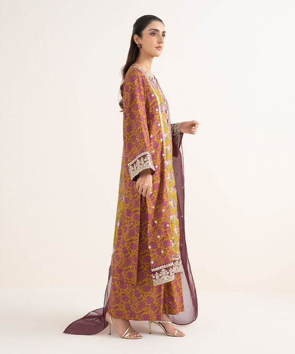 3 Piece - Embroidered Viscose Suit