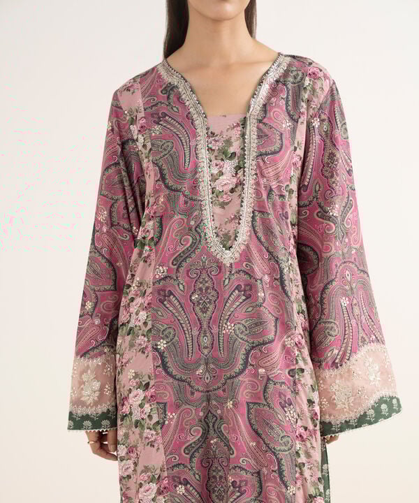 3 Piece - Embroidered Viscose Suit