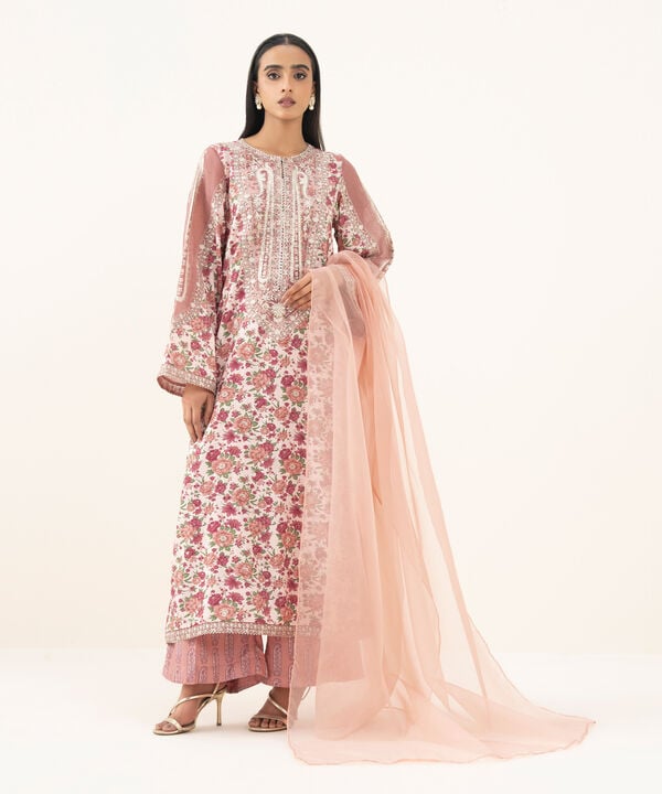 3 Piece - Embroidered Viscose Suit