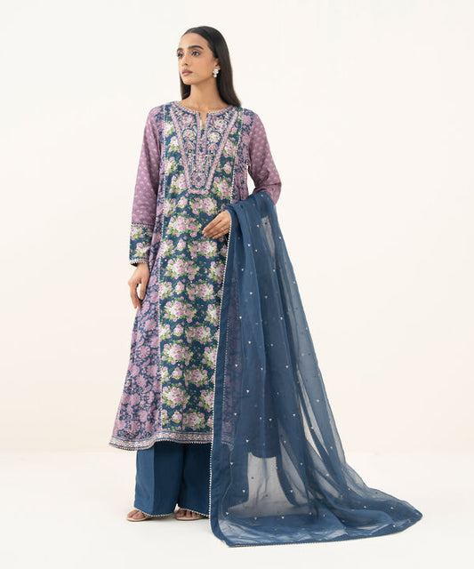 3 Piece - Embroidered Viscose Suit