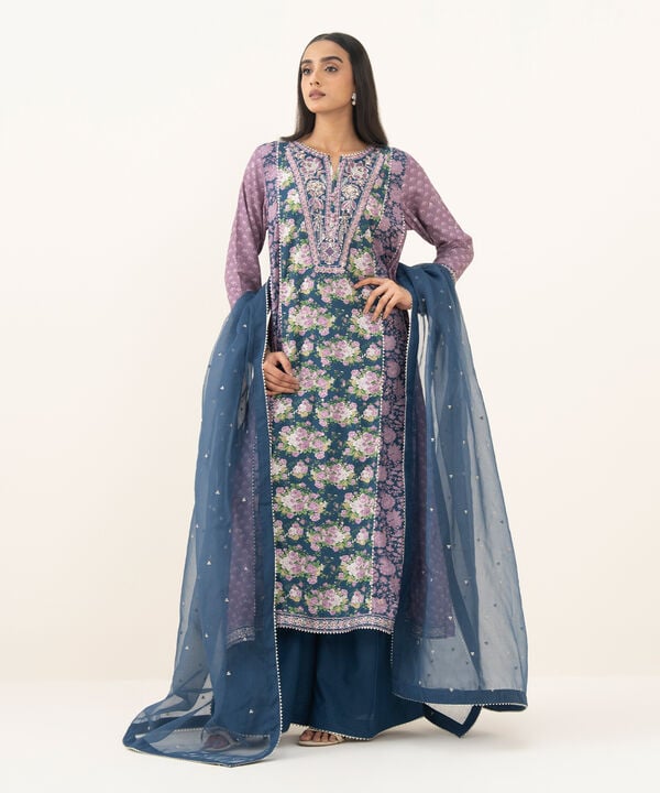 3 Piece - Embroidered Viscose Suit