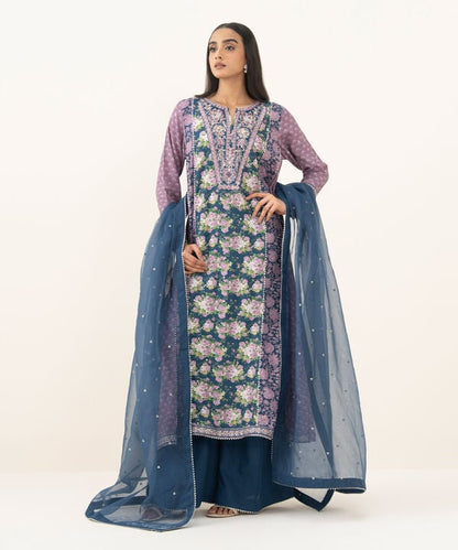 3 Piece - Embroidered Viscose Suit