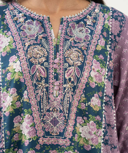 3 Piece - Embroidered Viscose Suit