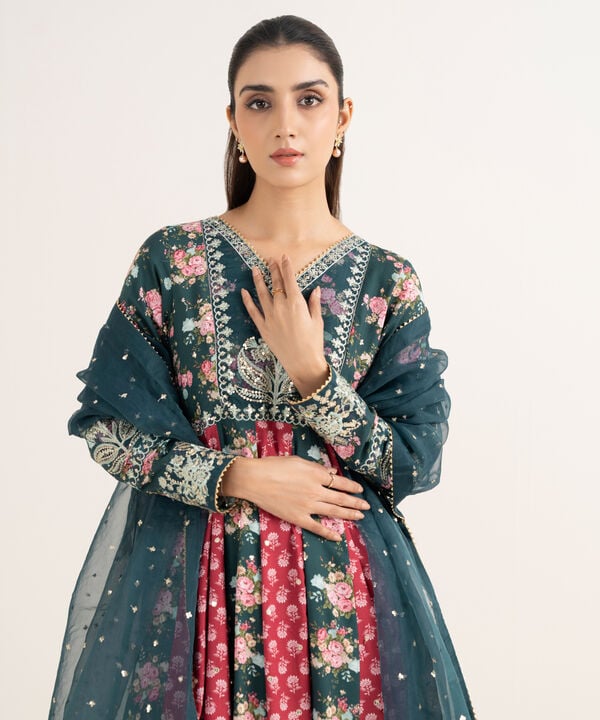 3 Piece - Embroidered Viscose Suit