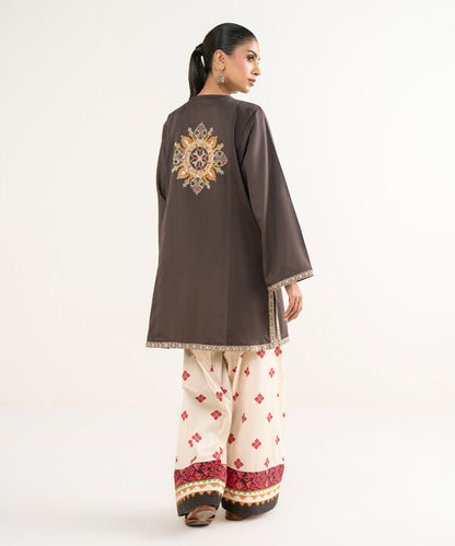 Embroidered Cotton Satin Shirt