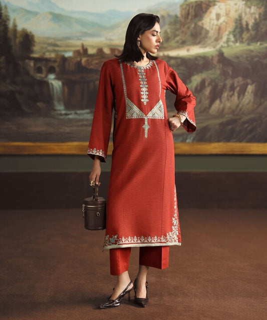 Embroidered Light Khaddar Shirt