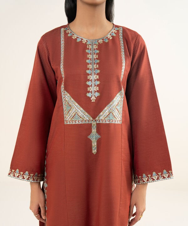 Embroidered Light Khaddar Shirt