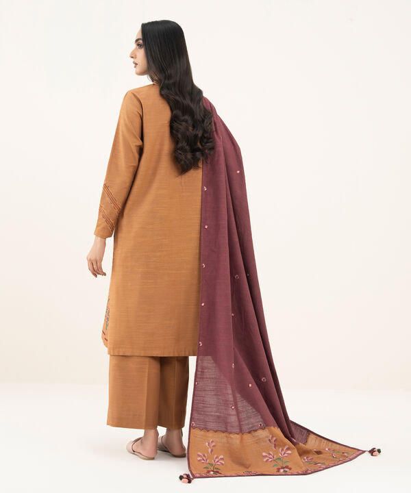 3 Piece - Embroidered Khaddar Suit