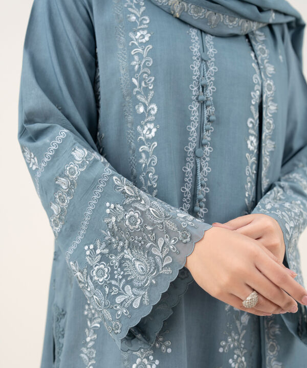 3 Piece - Embroidered Linen Suit