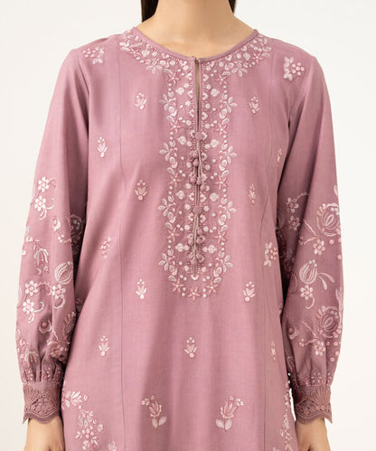 3 Piece - Embroidered Linen Suit