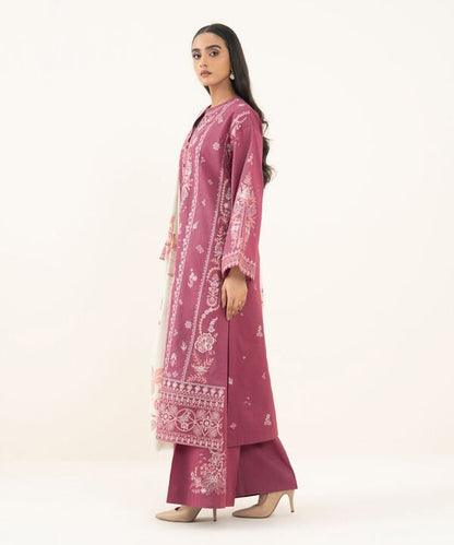 3 Piece - Embroidered Zari Khaddar Suit