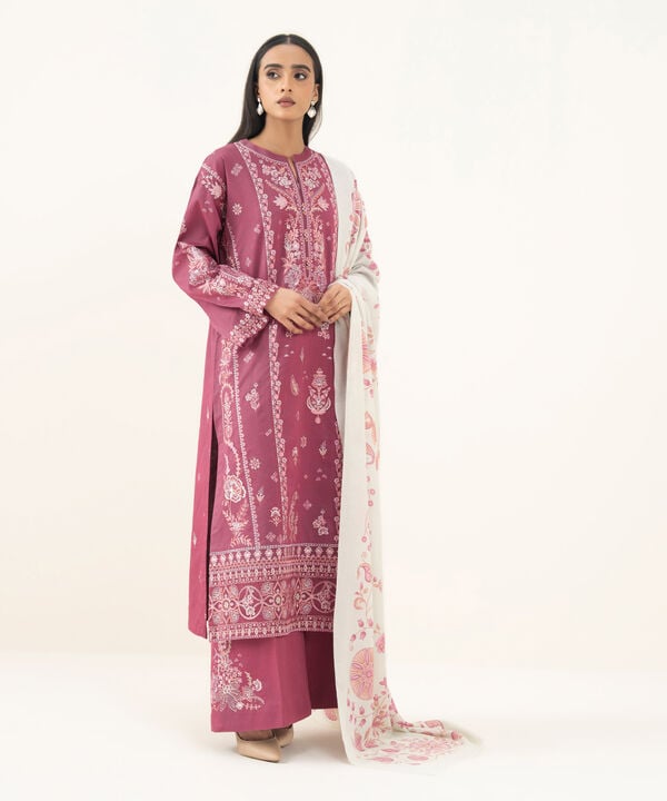 3 Piece - Embroidered Zari Khaddar Suit