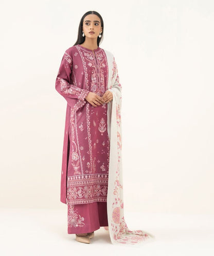 3 Piece - Embroidered Zari Khaddar Suit