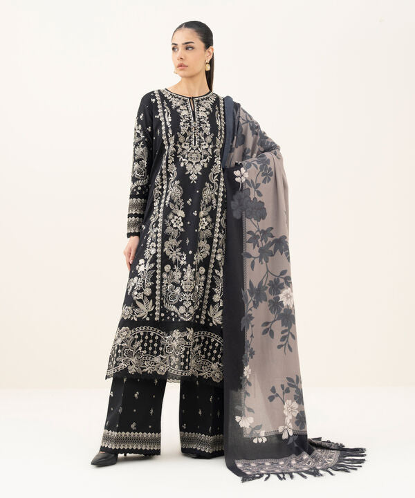 3 Piece - Embroidered Twill Suit