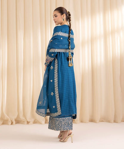 3 Piece - Embroidered Dobby Suit (Stitched)