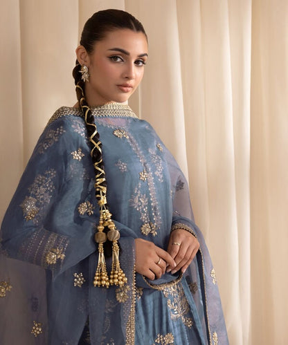 3 Piece - Embroidered Dobby Suit (Stitched)