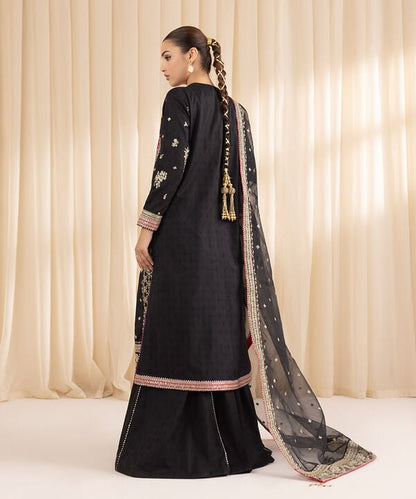 3 Piece - Embroidered Jacquard Suit (Stitched)