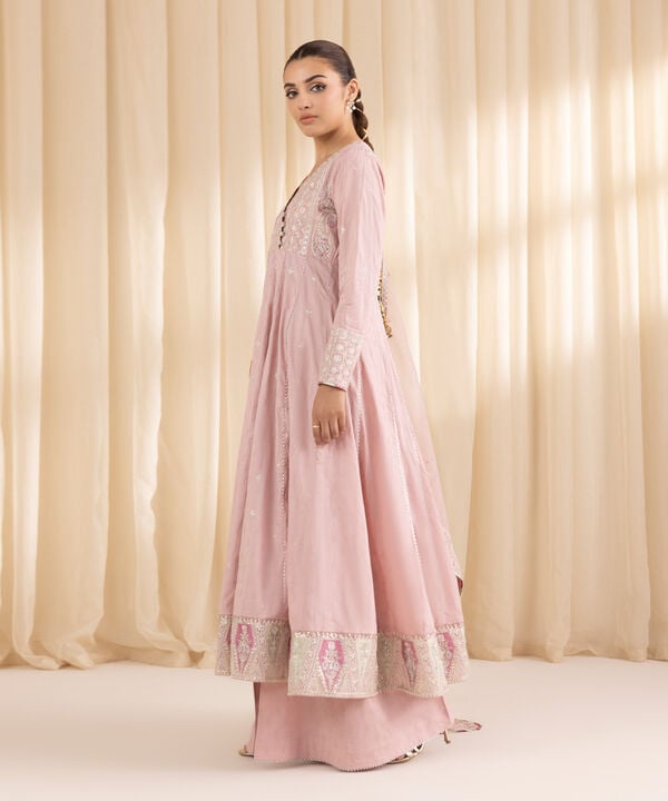 3 Piece - Embroidered Jacquard Suit (Stitched)