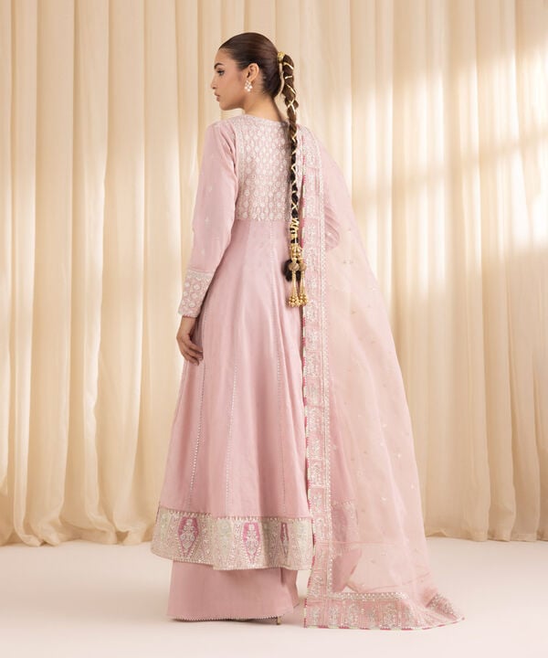 3 Piece - Embroidered Jacquard Suit (Stitched)