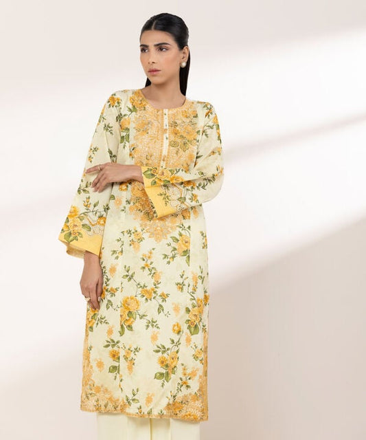 Printed 1 Piece Zari Lawn Shirt (Stitched)