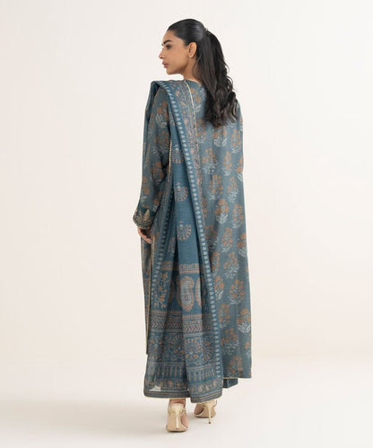 3 Piece - Embroidered Dobby Suit