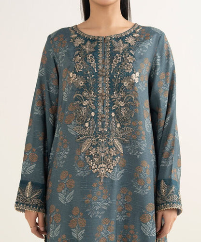 3 Piece - Embroidered Dobby Suit