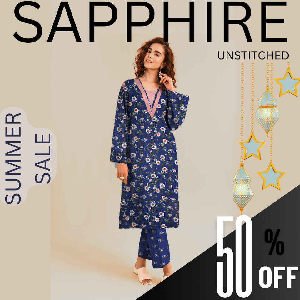 2 Pieces Unstitched Digital Print Suit LD 801