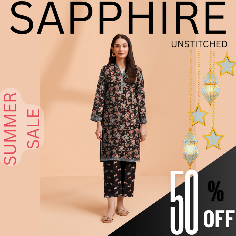 2 Pieces Unstitched Digital Print Suit LD 802