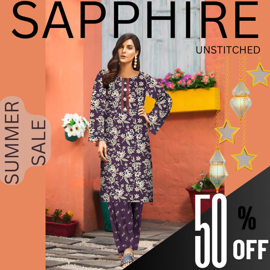 2 Pieces Unstitched Digital Print Suit LD 809