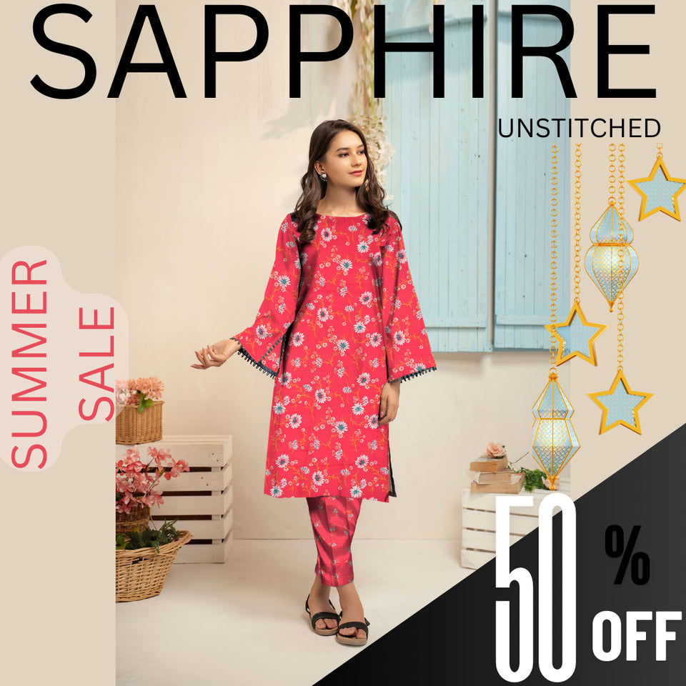 2 Pieces Unstitched Digital Print Suit LD 808