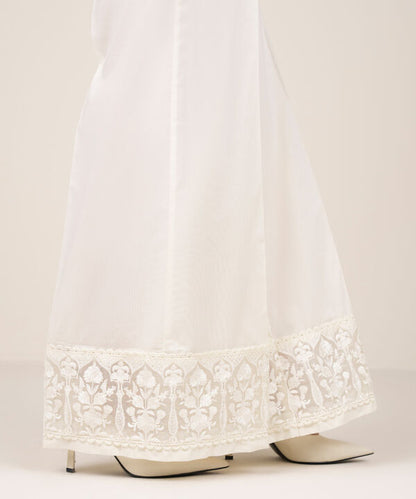 Embroidered Cotton Flared Pants