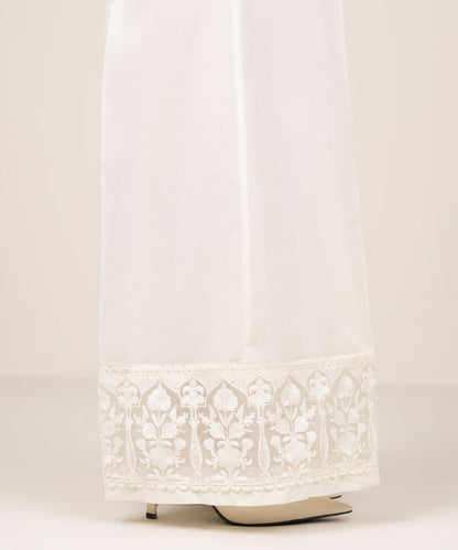 Embroidered Cotton Flared Pants