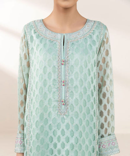 3 Piece - Embroidered Jacquard Suit (Stitched)