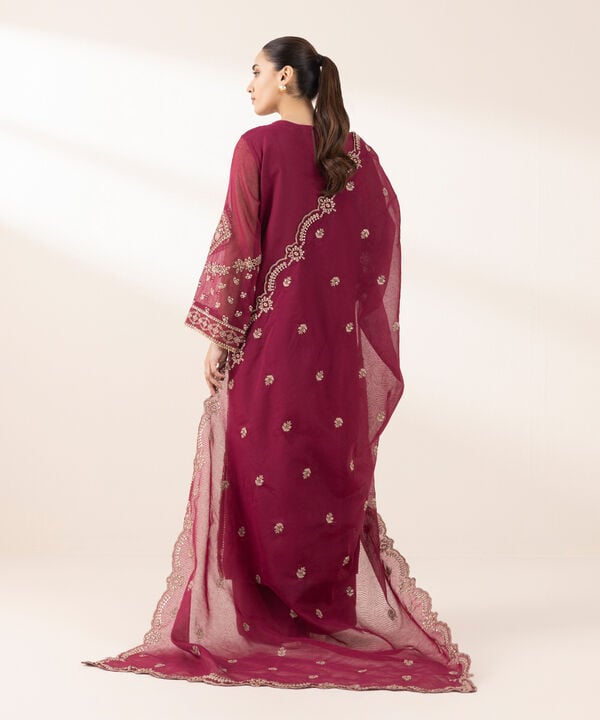 3 Piece - Embroidered Karandi Suit (Stitched)