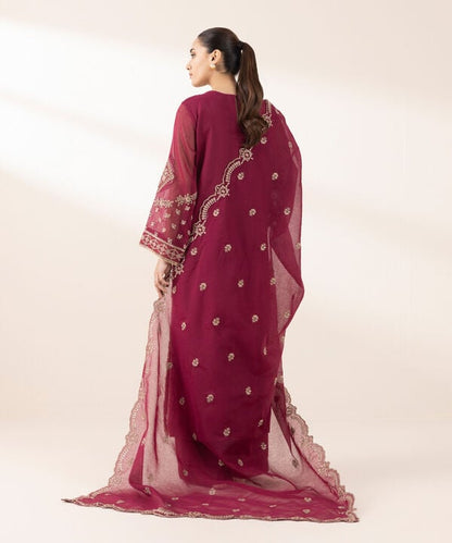 3 Piece - Embroidered Karandi Suit (Stitched)