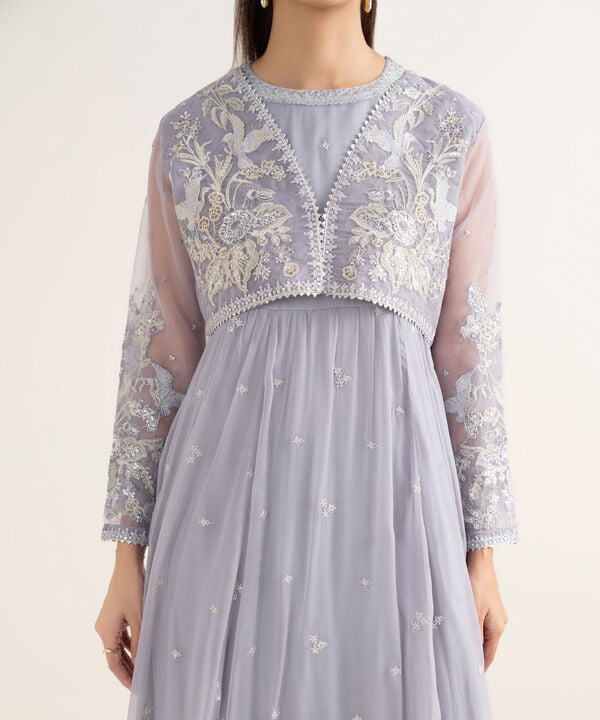 2 Piece - Embrodiered Chiffon Suit