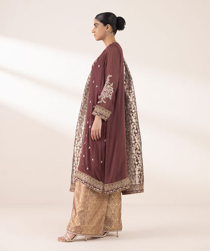 3 Piece - Embroidered Chiffon Suit (Stitched)