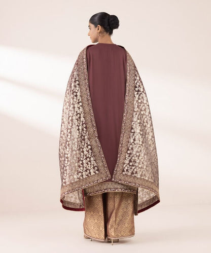 3 Piece - Embroidered Chiffon Suit (Stitched)